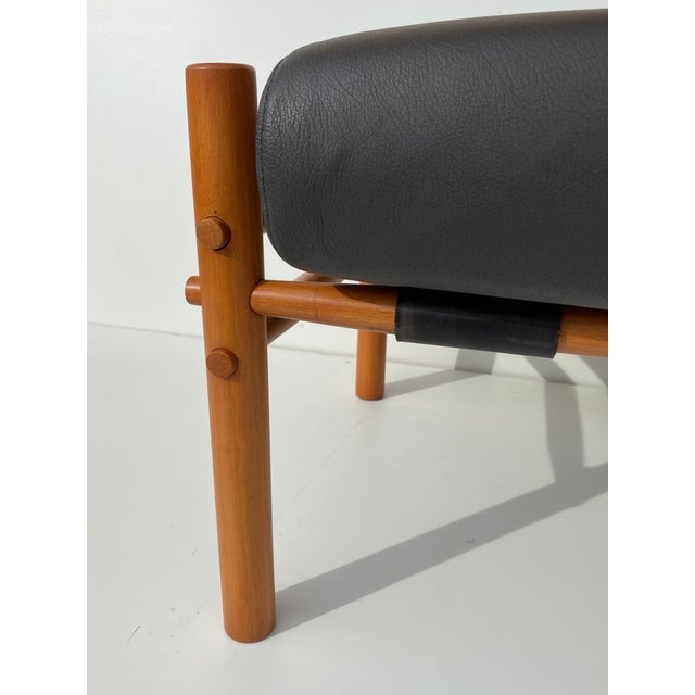 Charcoal Mid-Century Safari Footrest For Sale - Image 8 of 11