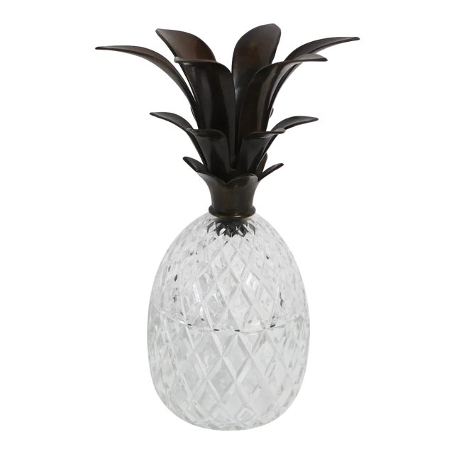 Crystal and Bronze Lidded Pineapple Chairish