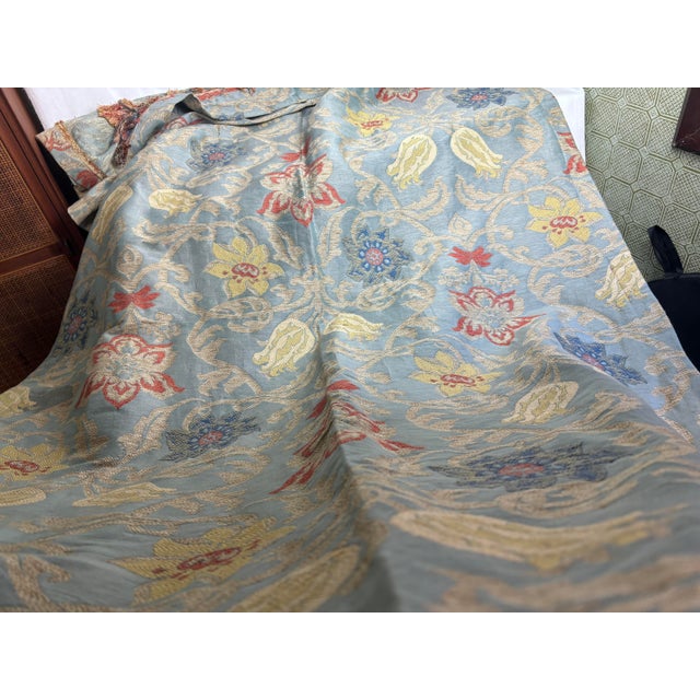 Clarence House Clarence House Silk & Cotton Brocade Light Blue For Sale - Image 4 of 5