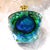 Contemporary 1980s Blue and Green Art Glass Perfume Bottle For Sale - Image 3 of 9