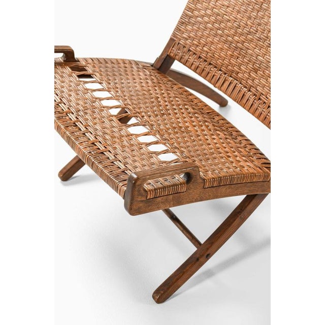 JH-512 Folding Chair in Cane and Oak attributed to Hans Wegner, 1950 For Sale - Image 3 of 8