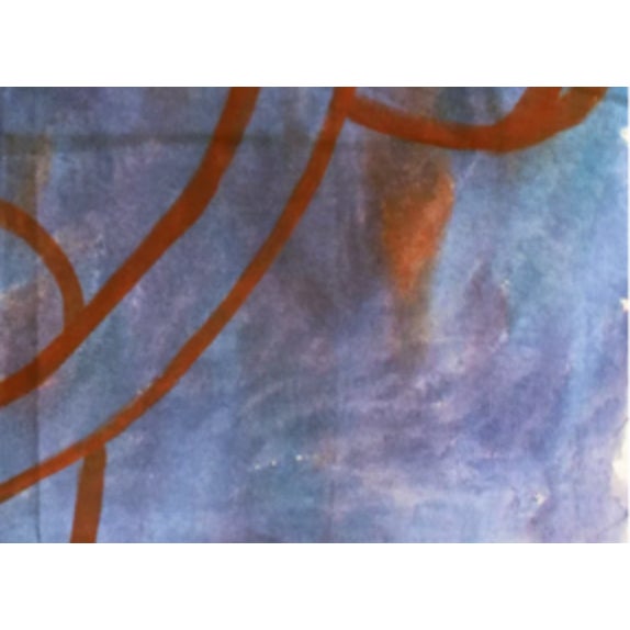 Abstract Expressionism "Swing" 2010. Oil on Canvas by Joe Ginsberg. Predominantly Cerulean Blue, Violet & Cream Field With Red Highlights. For Sale - Image 3 of 7