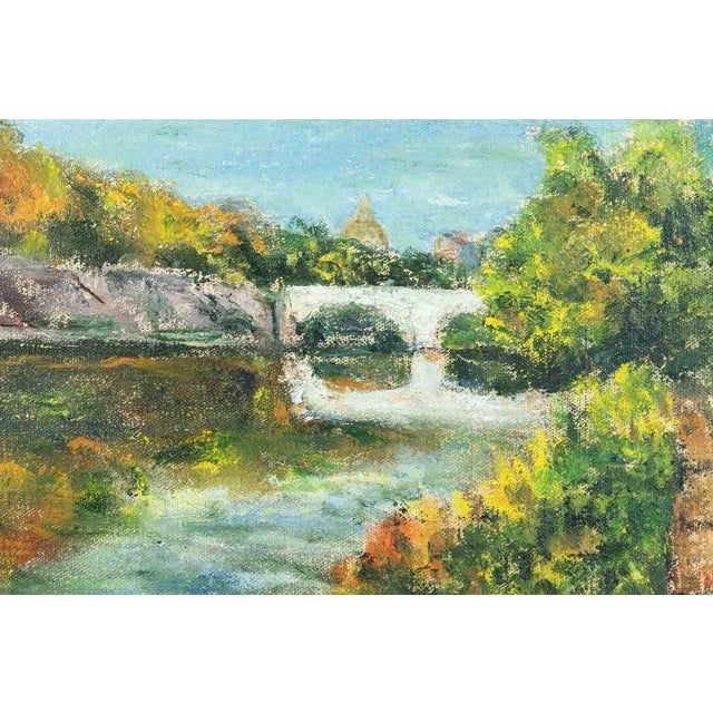 Oil on canvas realized by Pino Romanò (1934) in 1990s. Hand signed. Titled on rear. Very good condition. This piece is...