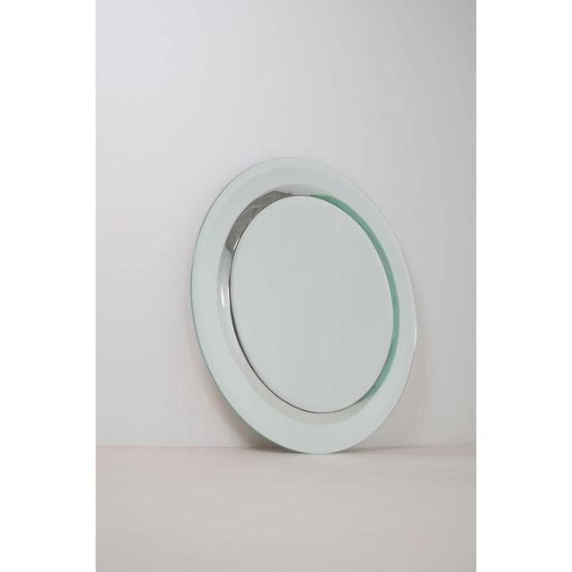 Mid-Century Modern Large Vintage Mirror with Double Facet Edge, 1970s For Sale - Image 3 of 9