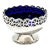 Antique Silver Plate Pierced Pedestal Bowl With Cobalt Blue Glass Liner – Victorian Centerpiece For Sale