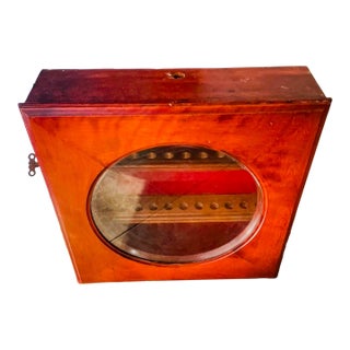 Antique Oak Clock Case Repurposed as Tobacco Pipe Display Cabinet For Sale