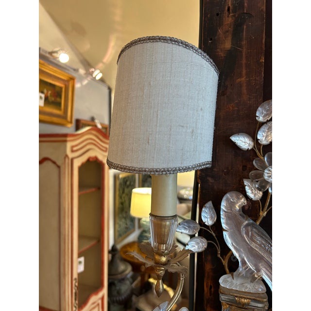 Metal Maison Baguès Gilt Metal and Rock Crystal Parrot-Form Two-Light Wall Sconces -a Pair For Sale - Image 7 of 11