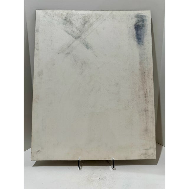 1960s Henry Emil Salloch Original Pastel on Paper Expressionist Nocturn Landscape With Blazing Woods, 1963. For Sale - Image 5 of 6
