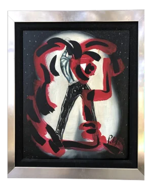 Abstract Peter Robert Keil 'Homage to Freddy Mercury' Oil Painting on Canvas