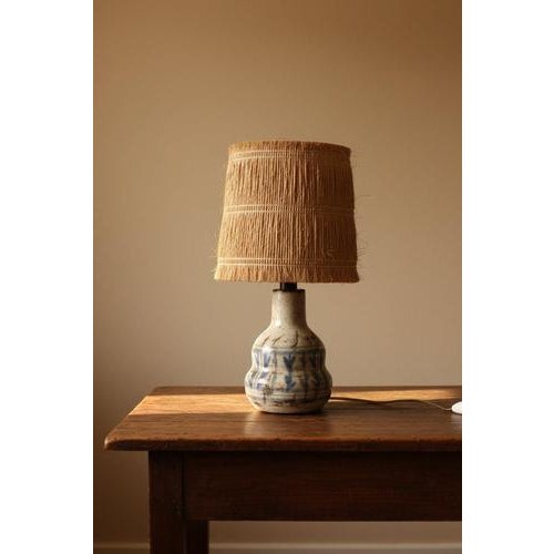 Ceramic table lamp base by the atelier Le Mûrier, Vallauris, France (circa 1960s). The gourd-form body is glazed in a...