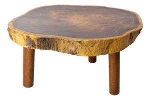 Brutalist French Coffee Table in Exotic Wood, 1960s