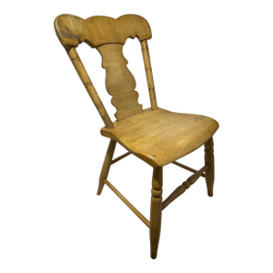 Antique Late 19th Century-Early 20th Century Rustic Farmhouse Fiddleback Chair