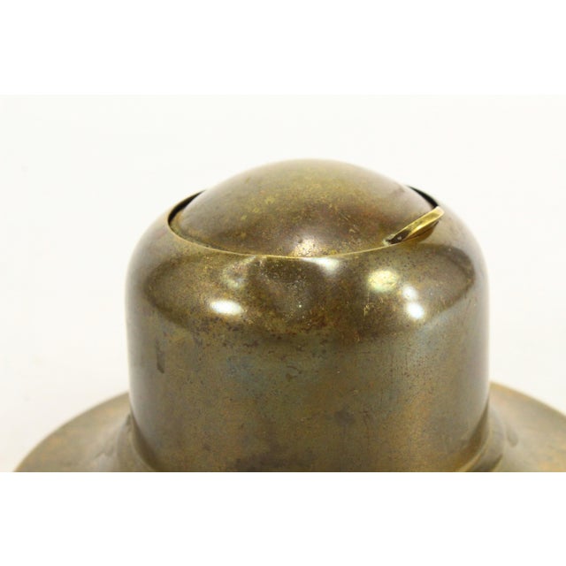 1920-30's Art Deco Brass Capstan Inkwell With Spring Lid For Sale In Houston - Image 6 of 14