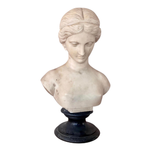 Italian Carved Marble Bust of a Young Woman