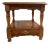 Late 20th Century Bassett Furniture Solid Oak Early American Side Table W/ Glass Top For Sale