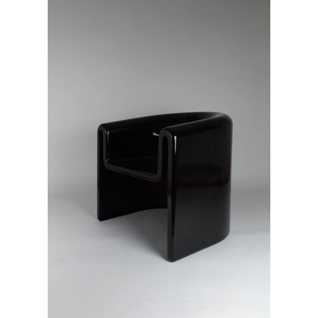 Black Melaina Armchair by Rodolfo Bonetto for Driade, 1970s For Sale - Image 8 of 9