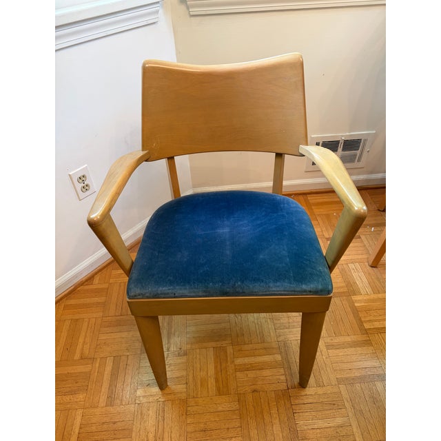 1950s Mid Century Modern Heywood-Wakefield Drop Leaf Table With 2 Leaves, 5 Chairs For Sale - Image 11 of 16
