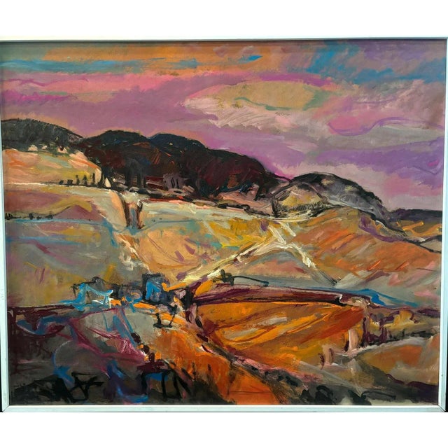 1980s Jean Krillé, Landscape No. 87, Oil on Masonite, 1985 For Sale - Image 5 of 10