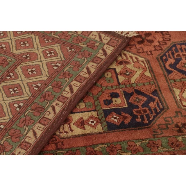Antique Hooked German Tetex Rug in Terracotta With Gul Design - Rug & Kilim For Sale - Image 11 of 11