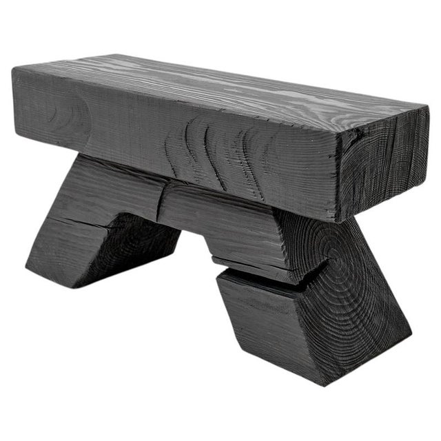 Sculptural Hardwood Side Table by Logniture For Sale - Image 11 of 11
