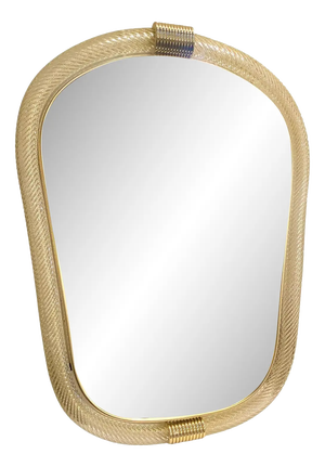 Venetian Torciglione Torchon Murano Glass Wall Mirror by Simoeng