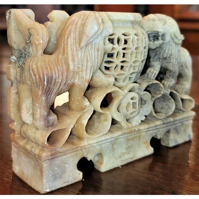 20c Chinese Soapstone Foo Dog Carving Chairish