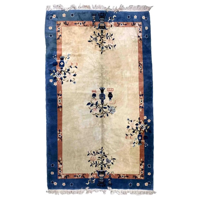1930s Vintage Handmade Art Deco Chinese Rug For Sale - Image 9 of 9