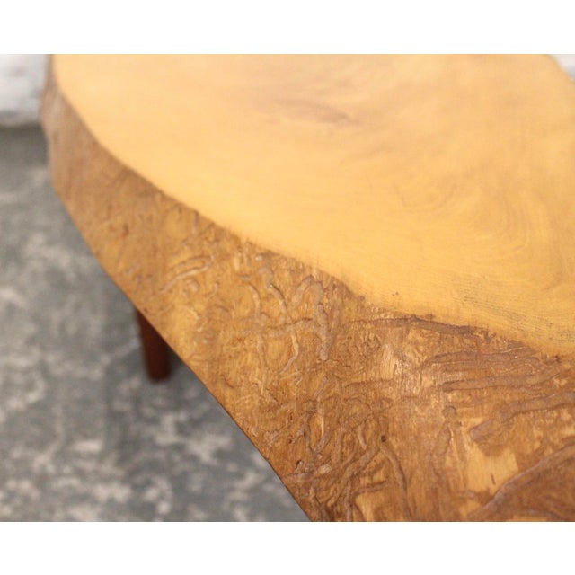 Mid 20th Century Live Edge Coffee Table W/ Butterfly Notch For Sale - Image 10 of 11
