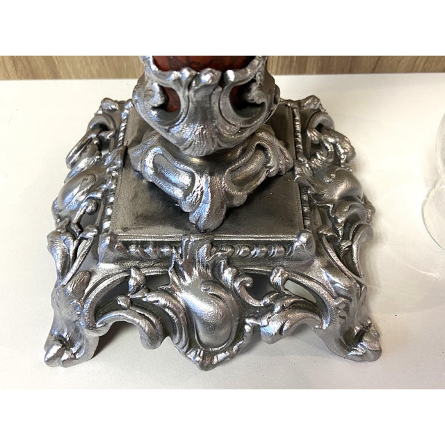 Antique Art Nouveau Kerosene Oil Column Lamp from HS, France, 1900s For Sale - Image 6 of 12