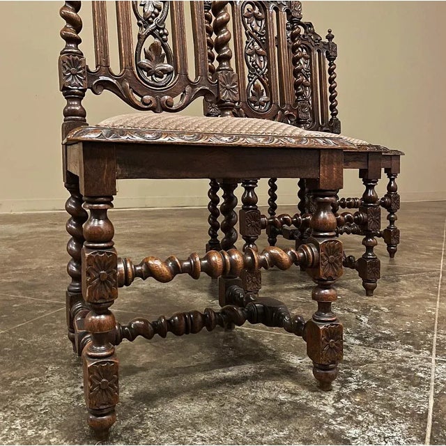 Set of 6 Antique French Renaissance Barley Twist Dining Chairs For Sale In Dallas - Image 6 of 13