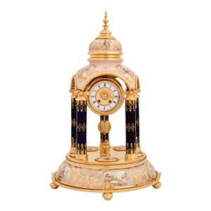 Antique Gustav Becker Royal Vienna Bronze-Mounted Porcelain Mantel Clock, 19th C