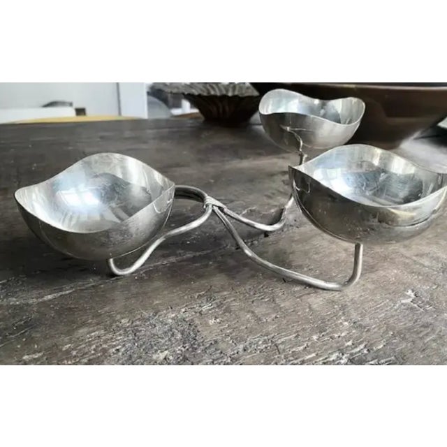 Mid-Century Modern Vintage Mid Century Danish Silver Serving Dishes, Signed Denmark 349 For Sale - Image 3 of 7