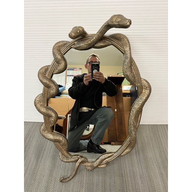 Design Plus Gallery Presents a Fantastic Beasts Williams-Sonoma Serpent Wall Hanging Mirror. This item a detailed metal...