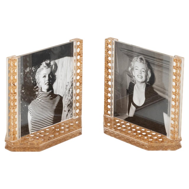 Mid-Century Modern Acrylic and Rattan Picture Frames from Christian Dior, 1970s, Set of 2 For Sale - Image 14 of 14