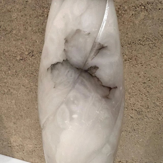 1950s Onyx Table Lamps in White & Gray - a Pair For Sale - Image 10 of 13