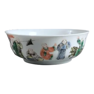 Antique Chinese Yingcai Enameled Lohan/Arhat Bowl