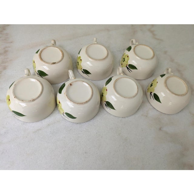 Set of 7 Dixie Dogwood Pattern Tea Cup Set by Blue Ridge Southern Pottery For Sale - Image 4 of 8