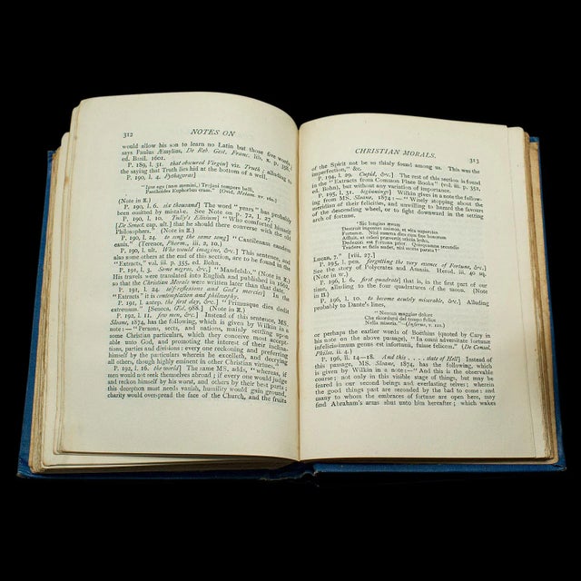 Blue 1915's English Antique Book Religio Medici For Sale - Image 8 of 12