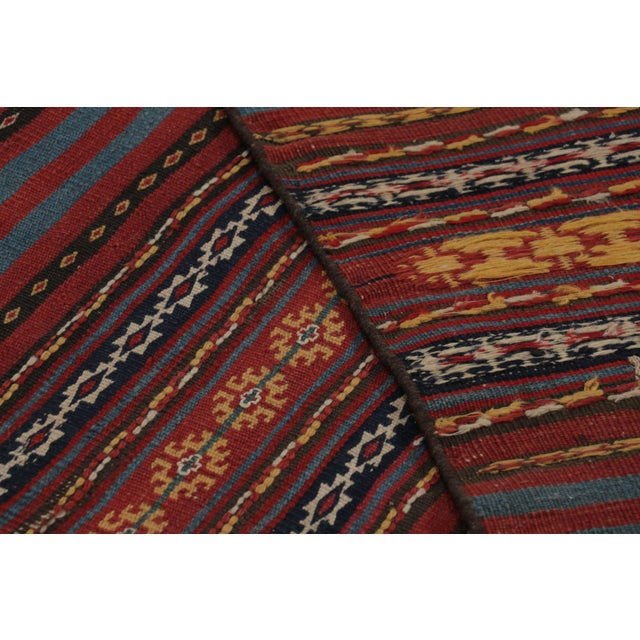 Brown Vintage Persian Kilim, Tribal Runner Rug With Intricate Bands - Rug & Kilim For Sale - Image 8 of 8