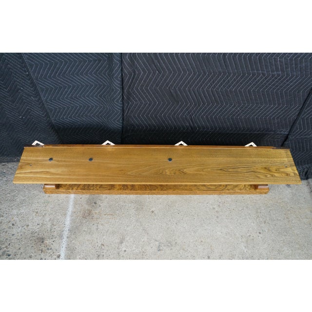 Antique Victorian Quartersawn Oak American Empire Mantel Mirror Backsplash 60" For Sale - Image 6 of 12