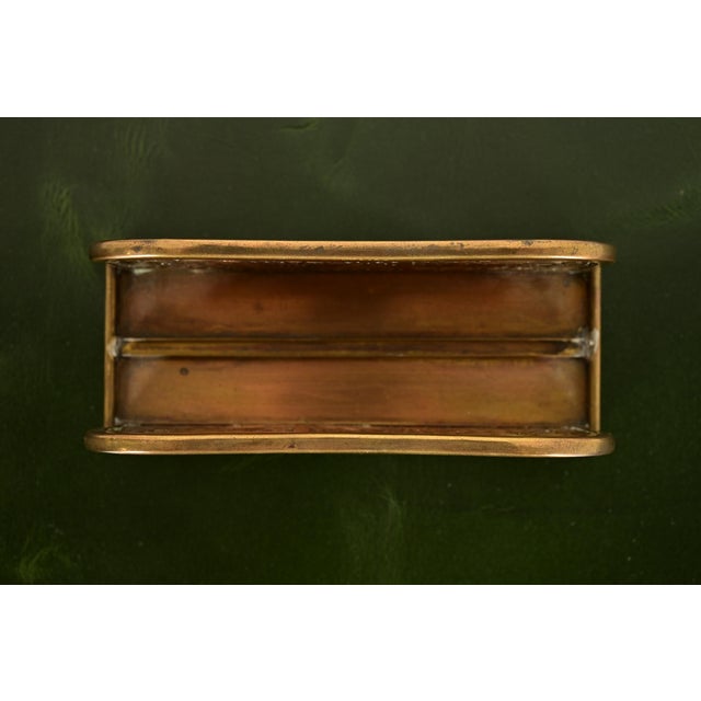Early 20th Century Tiffany Studios New York Pine Needle Bronze Doré and Favrile Slag Glass Letter Rack For Sale - Image 5 of 11