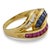 Mid 20th Century Vintage Ruby Sapphire Diamond 18k Yellow Gold Cocktail Ring, Size 6.75 For Sale - Image 5 of 8