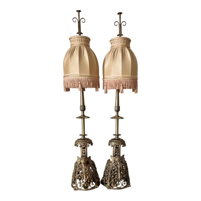 Late 20th-Century British Colonial-Style Elephant Table Lamps in the Manner of John-Richard - A Pair For Sale