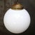 Large Vintage Pendant Light in White Opaline Glass Globe and Brass For Sale - Image 5 of 7