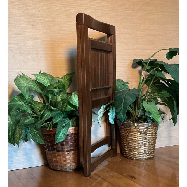 Wood 1966 Vintage Aldo Jacober Trieste Slatted Wood Folding Chairs - Set of 2 For Sale - Image 7 of 12