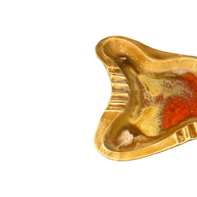 1960s Vintage Mid Century Modern Amoeba Maurice of California Usa Pottery Ashtray 402 For Sale - Image 5 of 8
