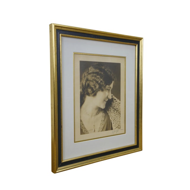Art Deco Antique Victorian 1920s Sepia Portrait Photograph of a Woman 14" For Sale - Image 3 of 10