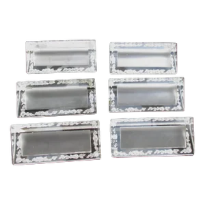 Vintage Lalique Crystal Place Card Settings - a Set of 6