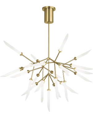Visual Comfort Modern Spur Chandelier LED Aged Brass