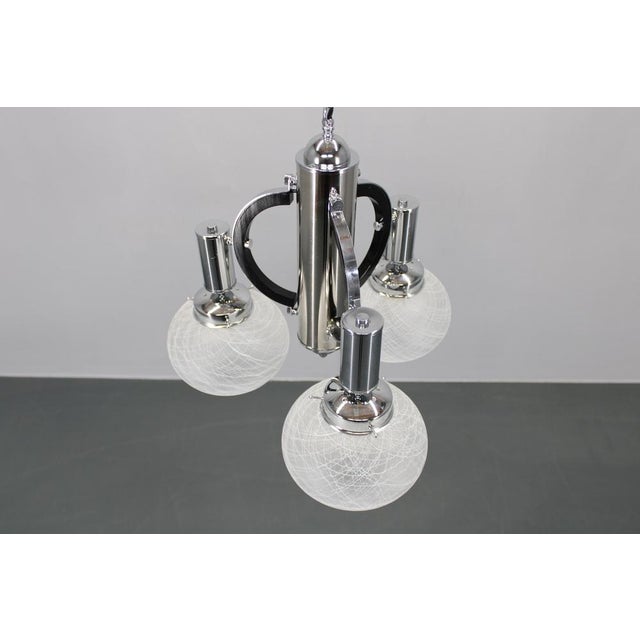 Gold Italian Gold Glass Chandelier, 1970s For Sale - Image 8 of 13